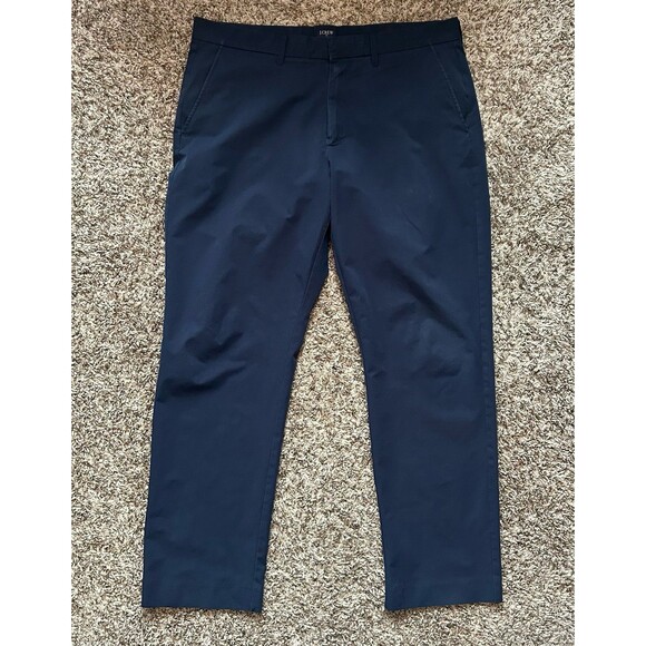 J Crew Thompson Flex Stretch Pants Mens 36x30 Blue Performance Chino Flat Front - Picture 2 of 8